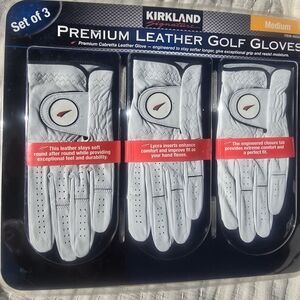 New Kirkland Signature 3-Pack Golf Gloves | Cabretta Leather | Left Hand Medium
